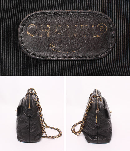 CHANEL チェーンショルダーバッグ 肩掛け ゴールド金具 1番台 マトラッセ レディース シャネル