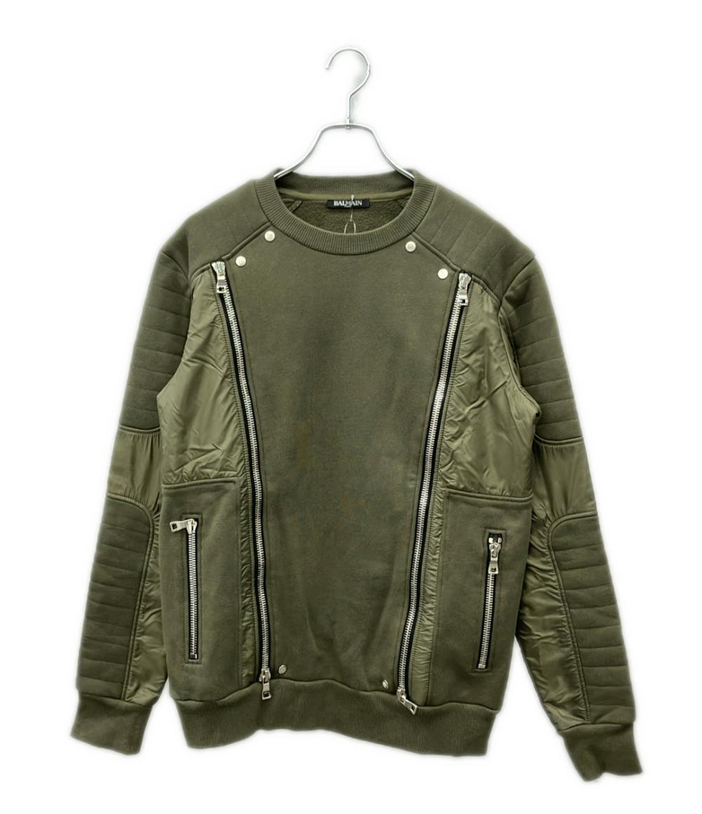 BALMAIN ジップ バイカー スウェット メンズ SIZE S バルマン