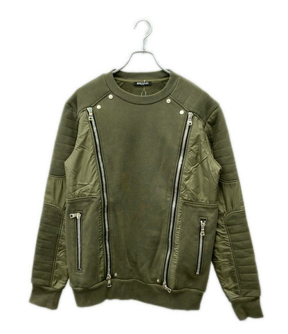 BALMAIN ジップ バイカー スウェット メンズ SIZE S バルマン