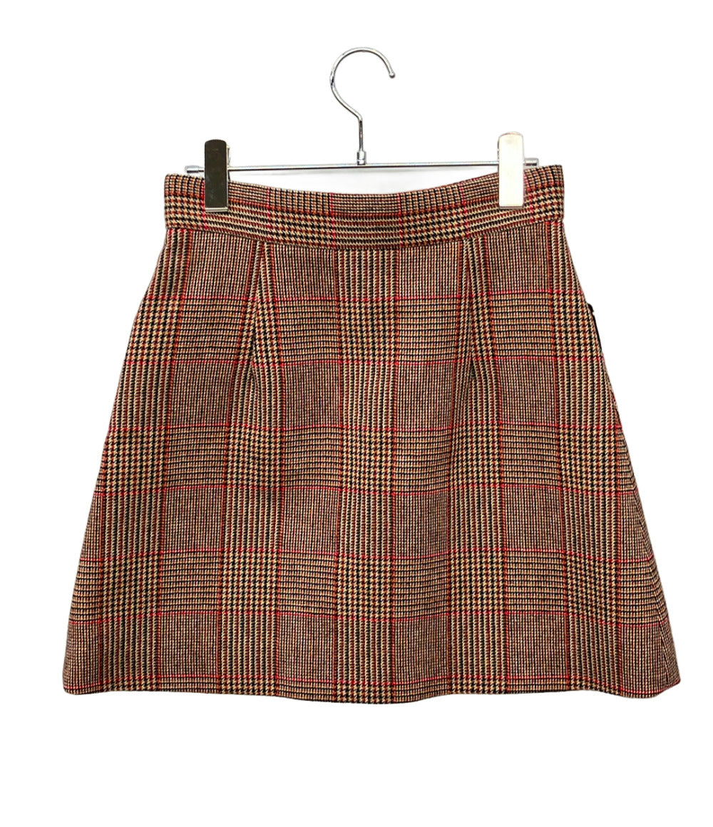 美品 Miu Miu チェックビジュースカート MG1297 レディース SIZE 40 (M) ミュウ ミュウ