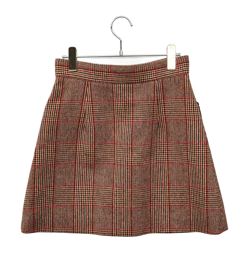 美品 Miu Miu チェックビジュースカート MG1297 レディース SIZE 40 (M) ミュウ ミュウ