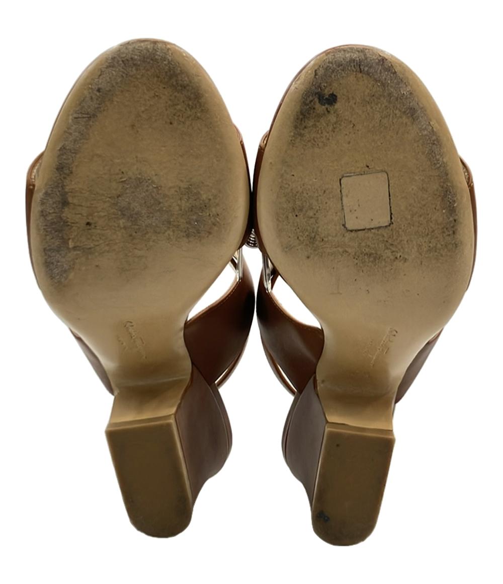 Salvatore Ferragamo レザーストラップサンダル レディース SIZE 7 1/2 (XL) サルヴァトーレフェラガモ