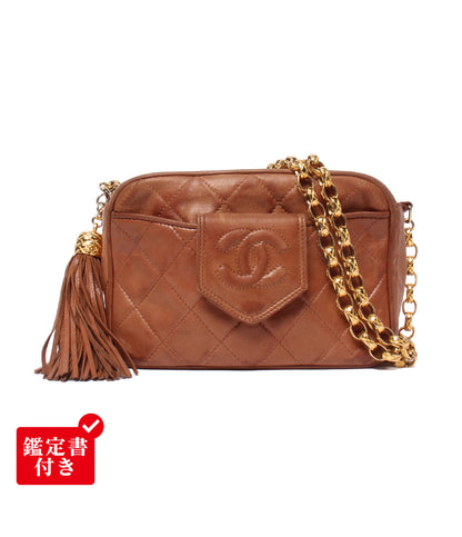 CHANEL チェーンショルダーバッグ 1番台 ラムスキン ゴールド金具 マトラッセ レディース シャネル