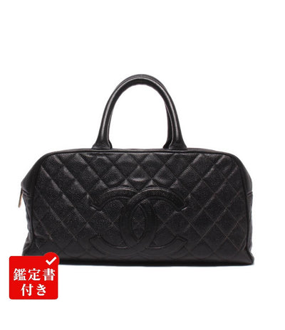 訳あり CHANEL ハンドバッグ ミニボストンバッグ 8番台 キャビアスキン レディース シャネル