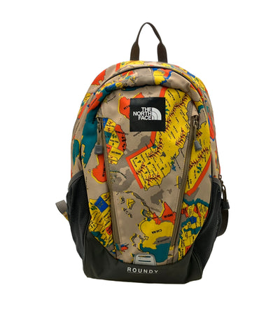 美品 THE NORTH FACE リュック デイパック 地図柄 ラウンディ Roundy NMJ72202 キッズ ザ・ノース・フェイス