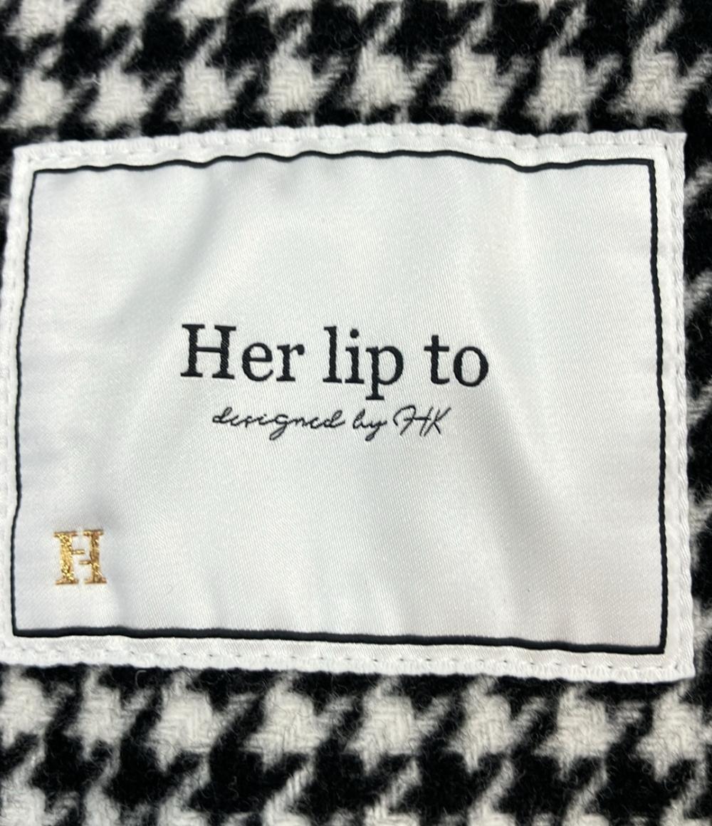 Her lip to ピーコート 千鳥格子柄 Proust Wool-Blend Melton Coat 1243307044 レディース SIZE S ハーリップトゥ