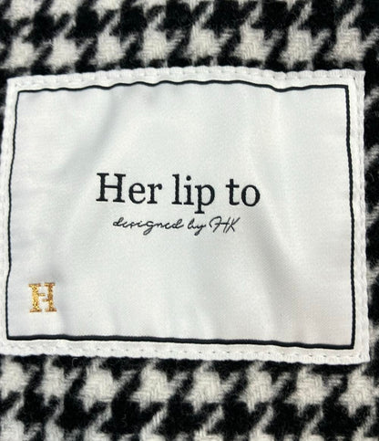 Her lip to ピーコート 千鳥格子柄 Proust Wool-Blend Melton Coat 1243307044 レディース SIZE S ハーリップトゥ