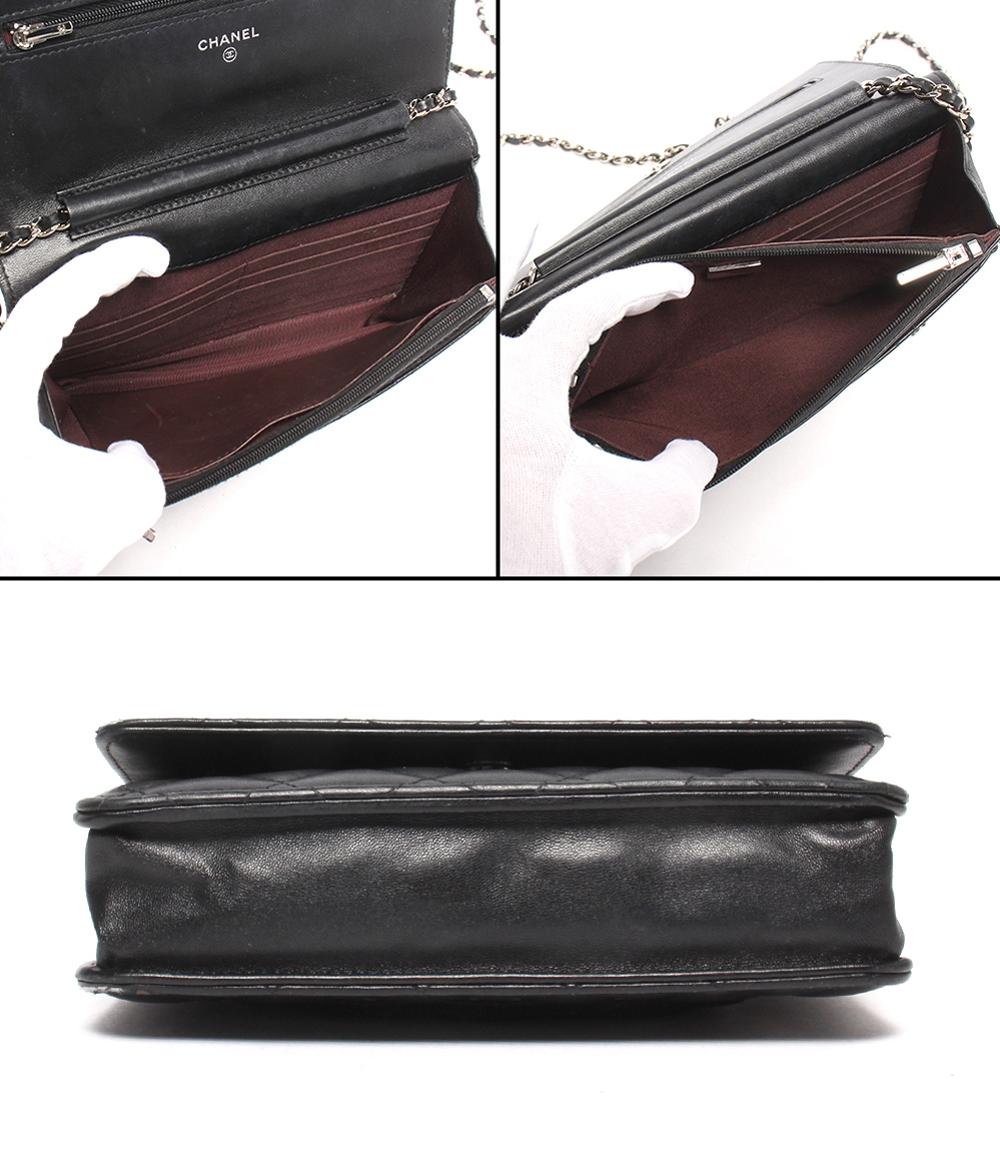 CHANEL チェーンショルダーバッグ チェーンショルダーウォレット ラムスキン シルバー金具 マトラッセ レディース シャネル