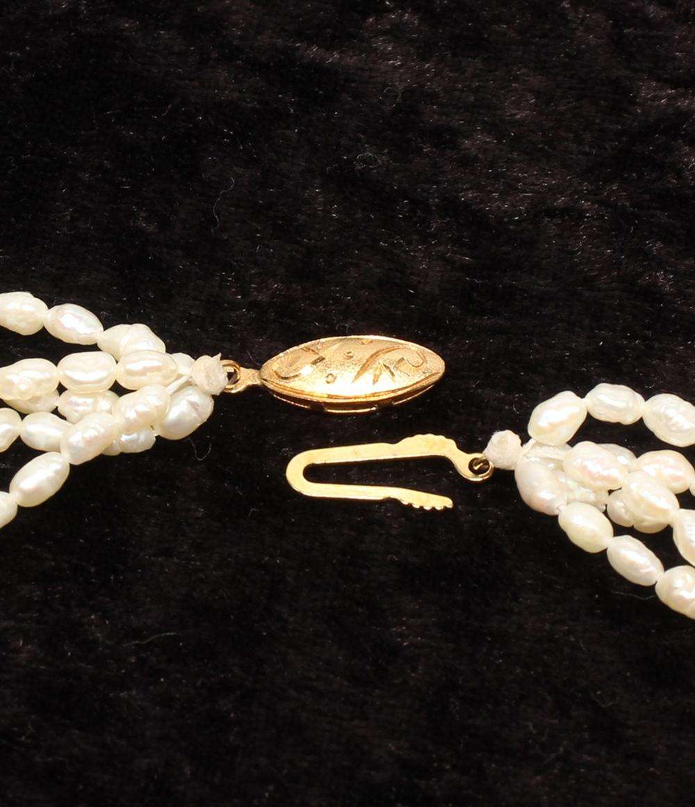 美品 5連ネックレス 淡水パール レディース