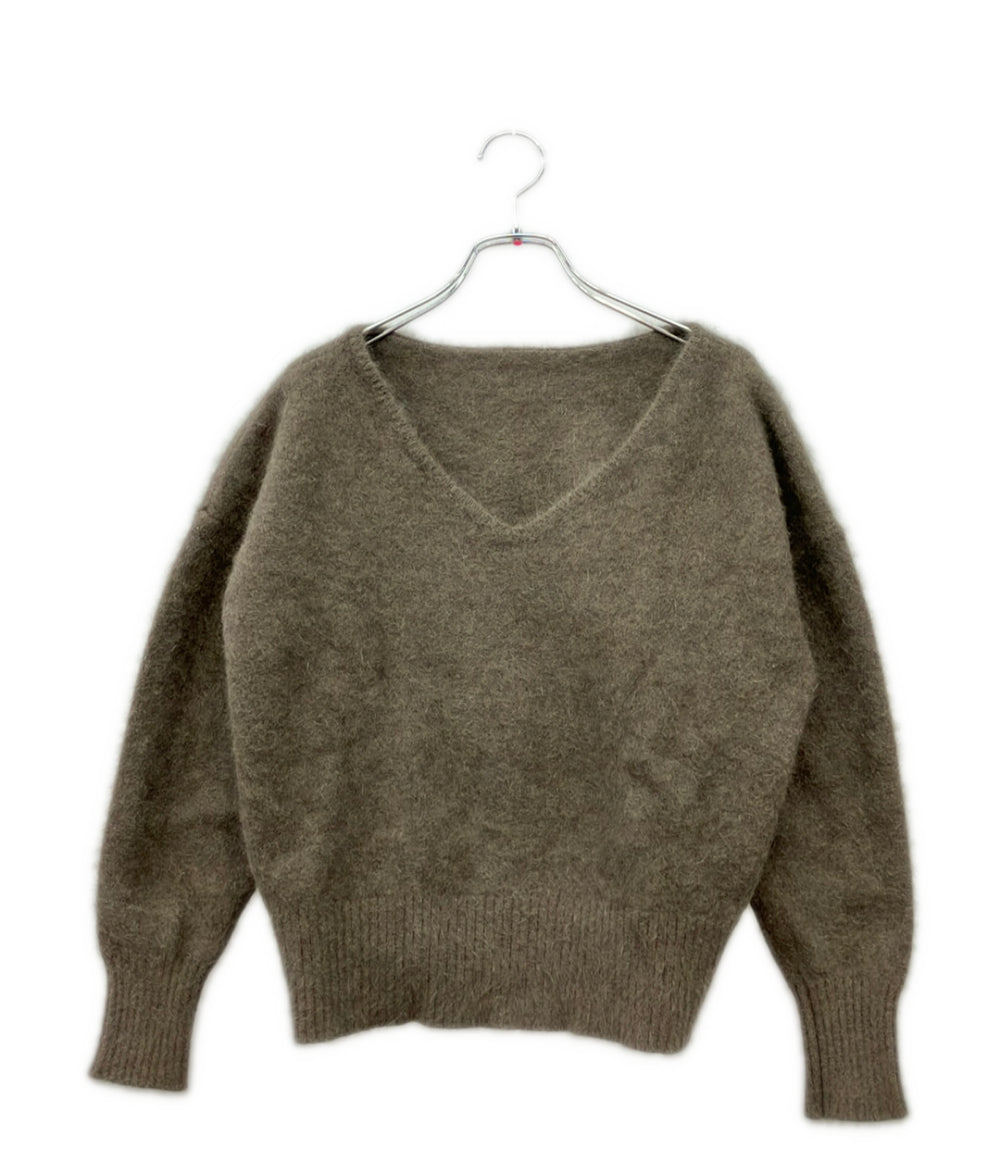 訳あり anuans 長袖ニット Vネック プルオーバー レディース SIZE F (M) アニュアンス