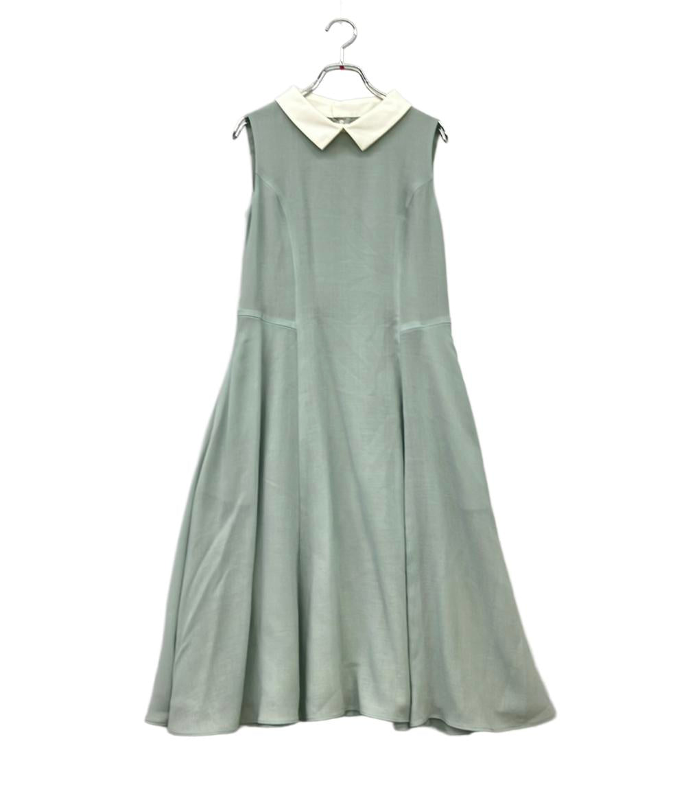 美品 FOXEY ノースリーブワンピース ドレス ロジーリリー スモーキーミント A1 42118-S00F23KJ レディース SIZE 38 (S) フォクシー