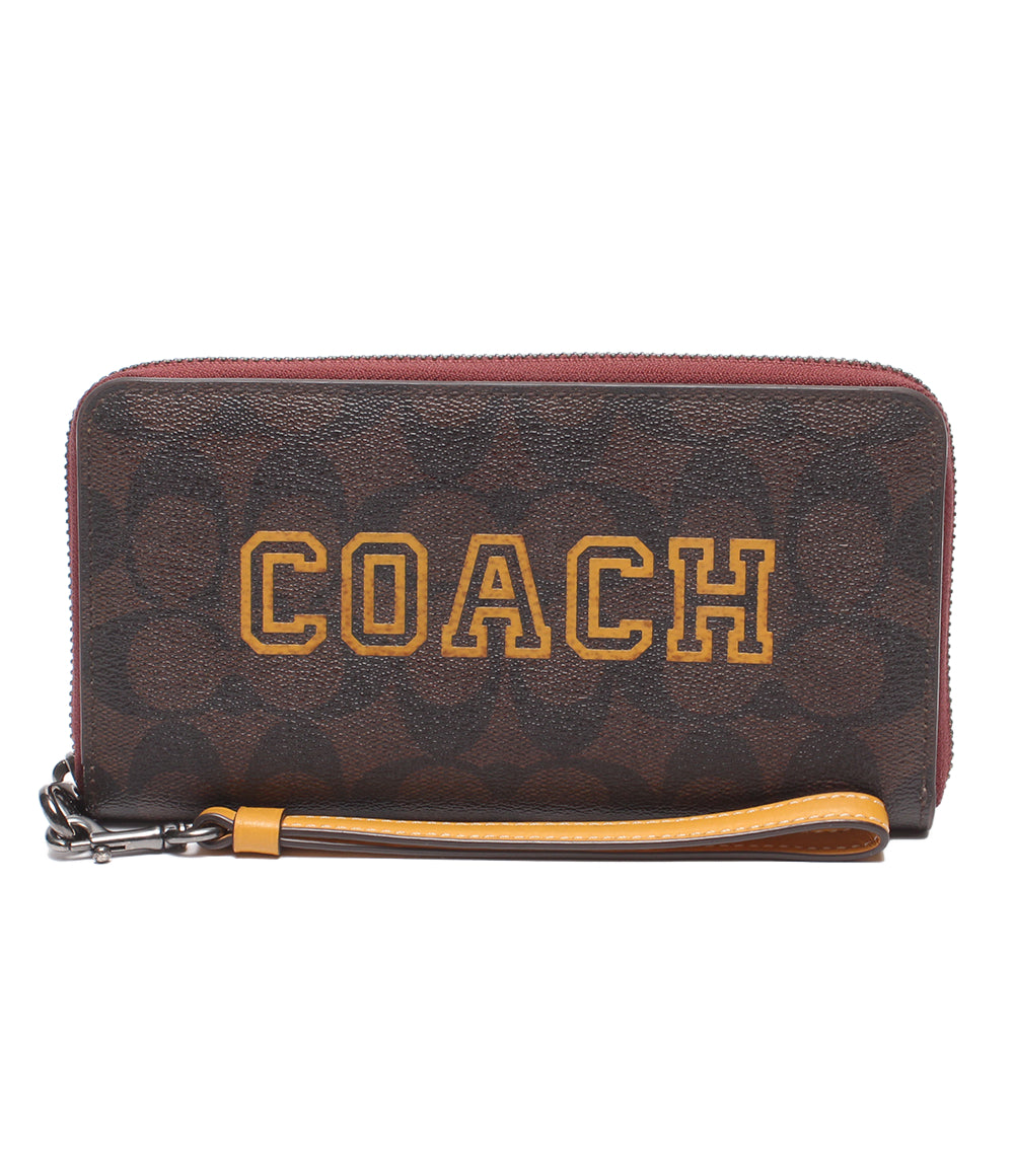 COACH ラウンドファスナー長財布 シグネチャー レディース コーチ