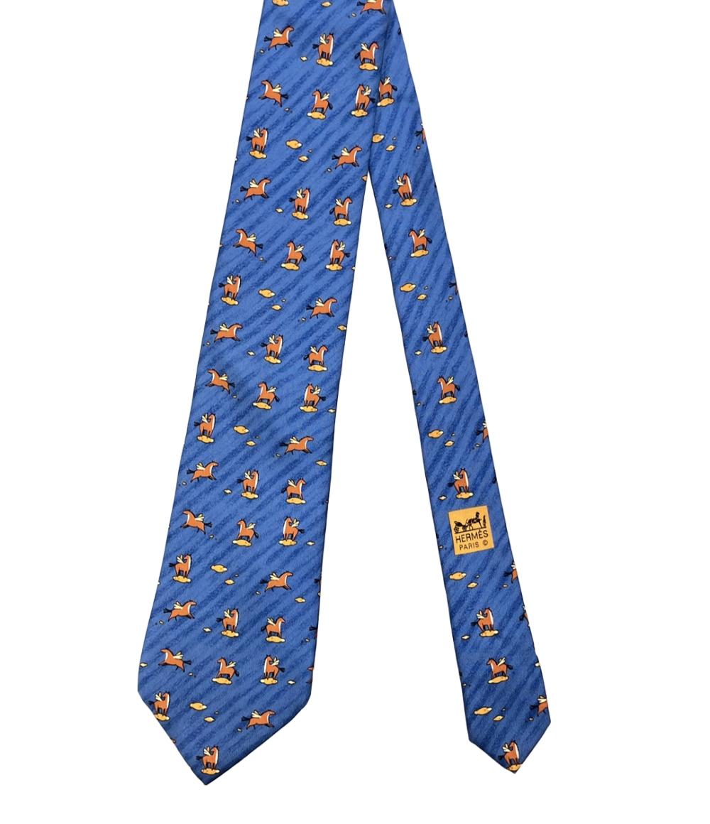 HERMES ネクタイ シルク100% メンズ エルメス
