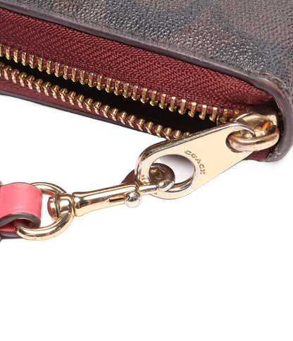 COACH ラウンドファスナー長財布 シグネチャー レディース コーチ