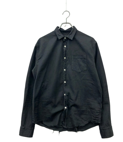 Frank&Eileen 長袖 ブラックデニムシャツ ダメージ加工 メンズ SIZE S フランクアンドアイリーン