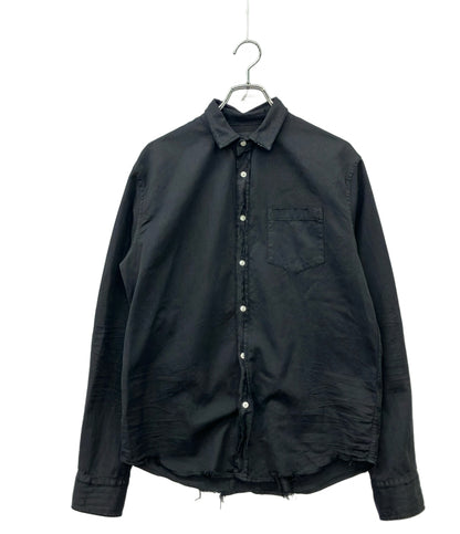 Frank&Eileen 長袖 ブラックデニムシャツ ダメージ加工 メンズ SIZE S フランクアンドアイリーン