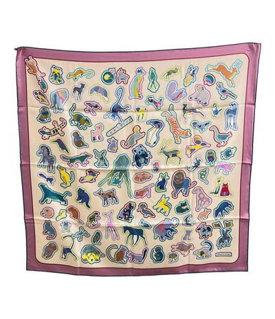 美品 HERMES スカーフ シルク100% カレ ダブルフェイス90 CARACTERISTICK レディース エルメス