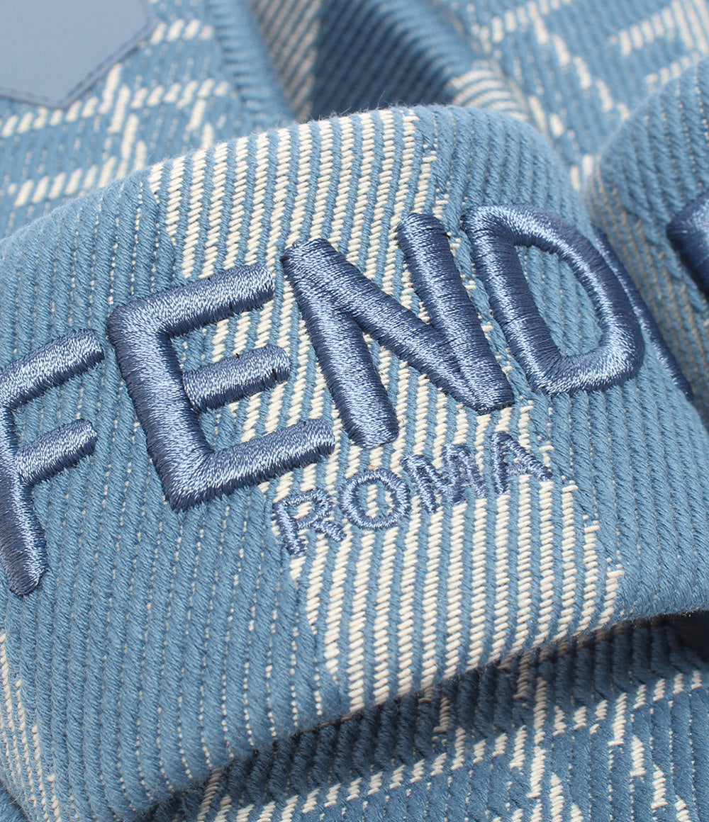 美品 FENDI サンダル 厚底 デニムエフェクト ジャカード サンシャイン プラットフォーム 8R8515 レディース SIZE 35 (22.5cm) フェンディ