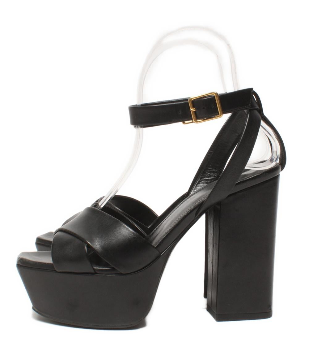 SAINT LAURENT アンクルストラップサンダル 厚底 チャンキーヒール レディース SIZE 35 (22.5cm) サンローラン