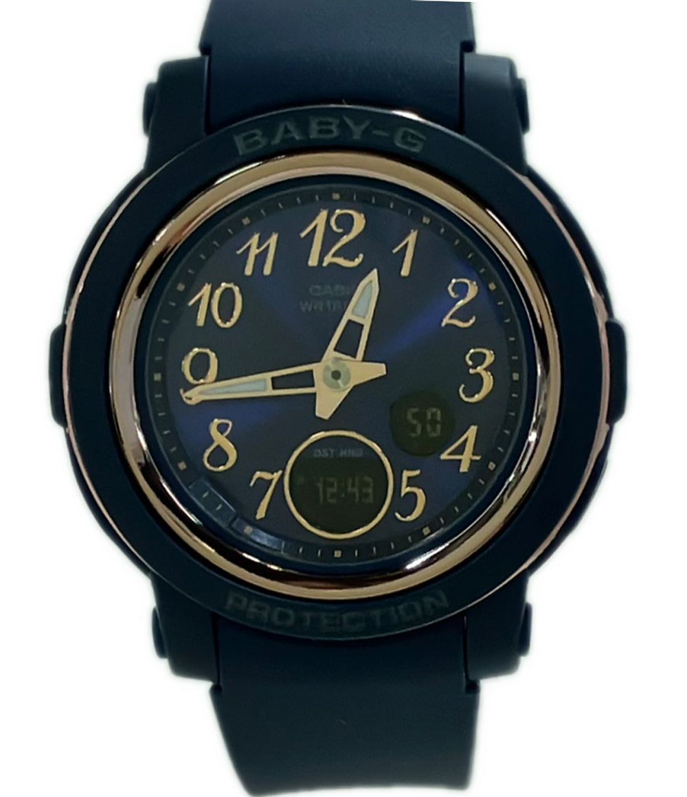 美品 CASIO 腕時計 Baby-G クオーツ ネイビー BGA-290SA レディース カシオ