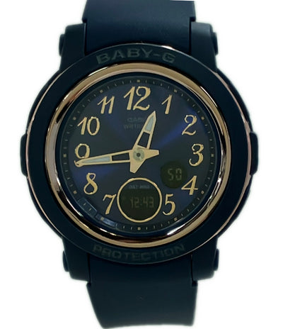 美品 CASIO 腕時計 Baby-G クオーツ ネイビー BGA-290SA レディース カシオ