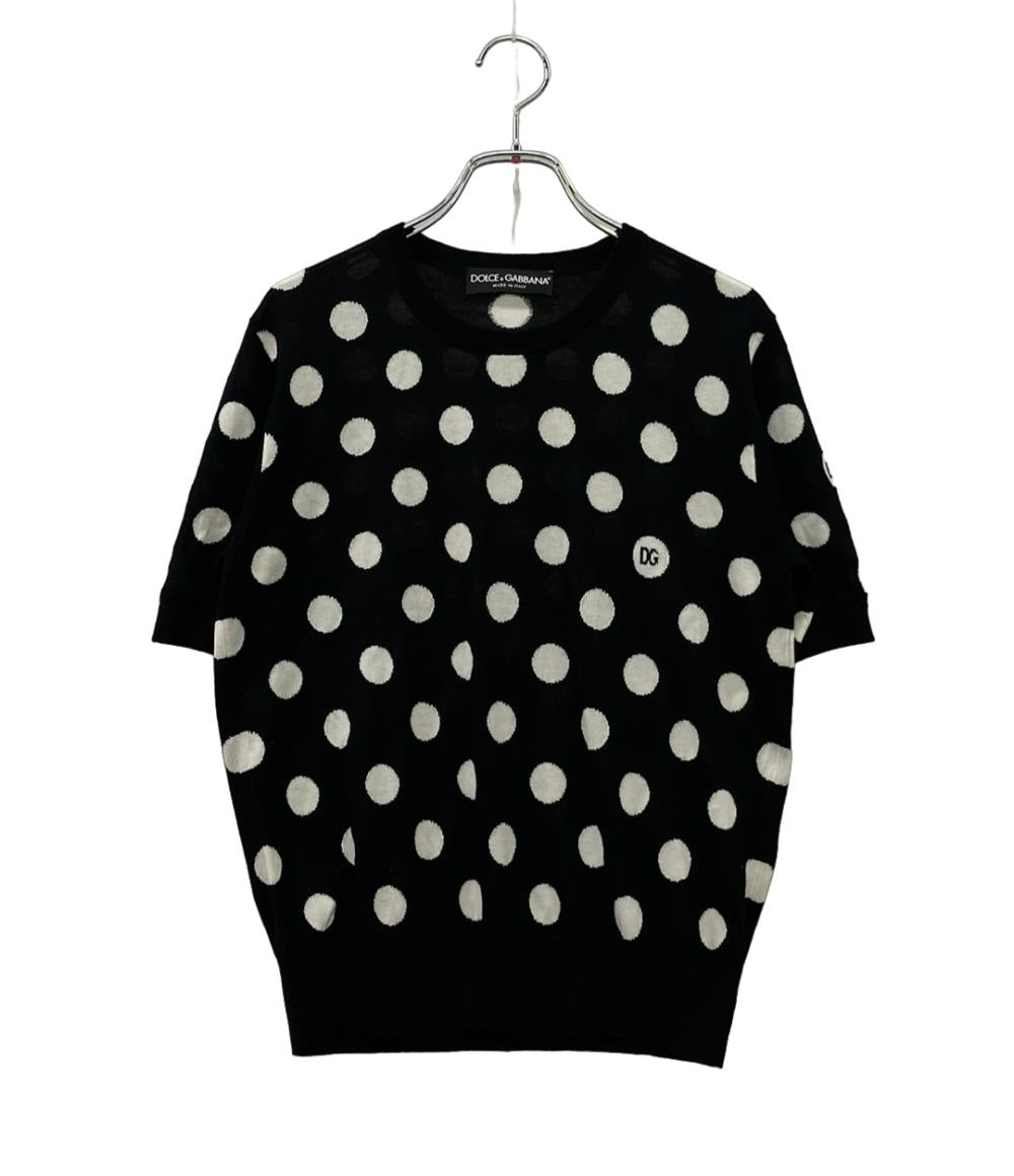 DOLCE&GABBANA 半袖ニット ドット レディース SIZE 44 (L) ドルチェアンドガッバーナ