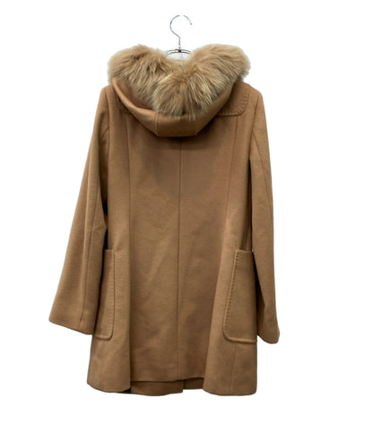 MAX MARA STUDIO フーデッドコート バージンウール キャメル ファー 60862813 レディース SIZE 36 (XS) マックスマーラステュディオ