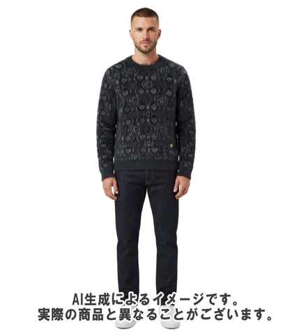 Casablanca 長袖 フラッフィー モノグラム クルーネック セーター メンズ SIZE L カサブランカ
