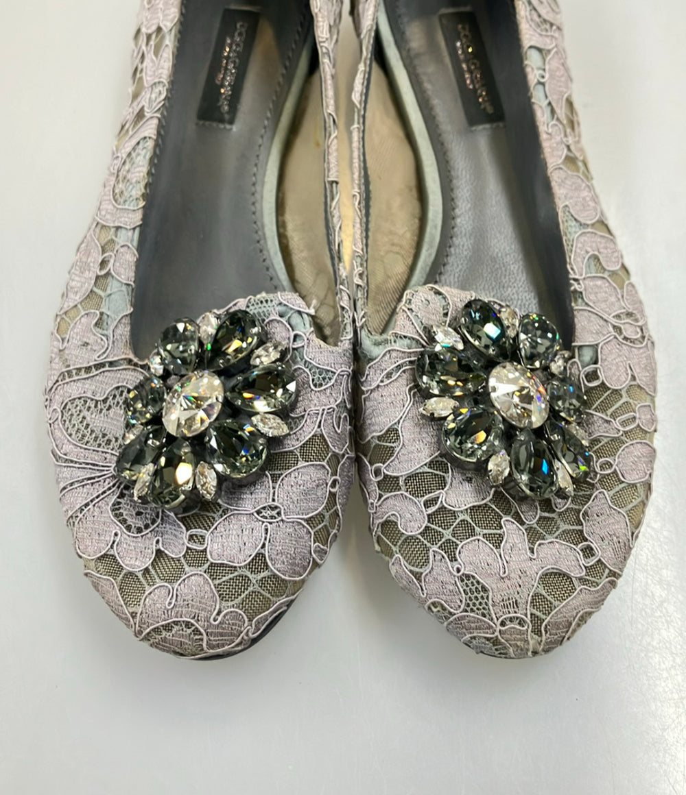 DOLCE & GABBANA フラットシューズ ビジュー レディース SIZE 36 (23cm) ドルチェアンドガッバーナ