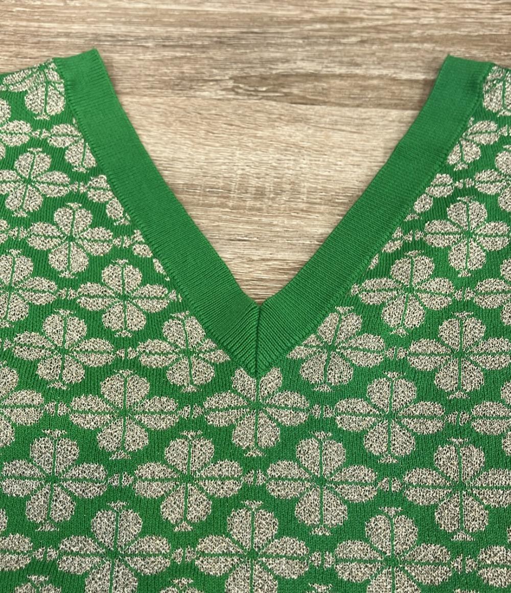 Kate Spade フローラルスペード Vネックニットトップス レディース SIZE XS ケイトスペード
