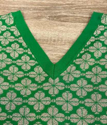 Kate Spade フローラルスペード Vネックニットトップス レディース SIZE XS ケイトスペード