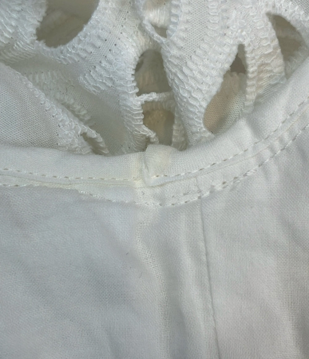 self-portrait 半袖ワンピース ベルト付き レース ホワイト レディース SIZE UK6 (S) セルフ ポートレイト