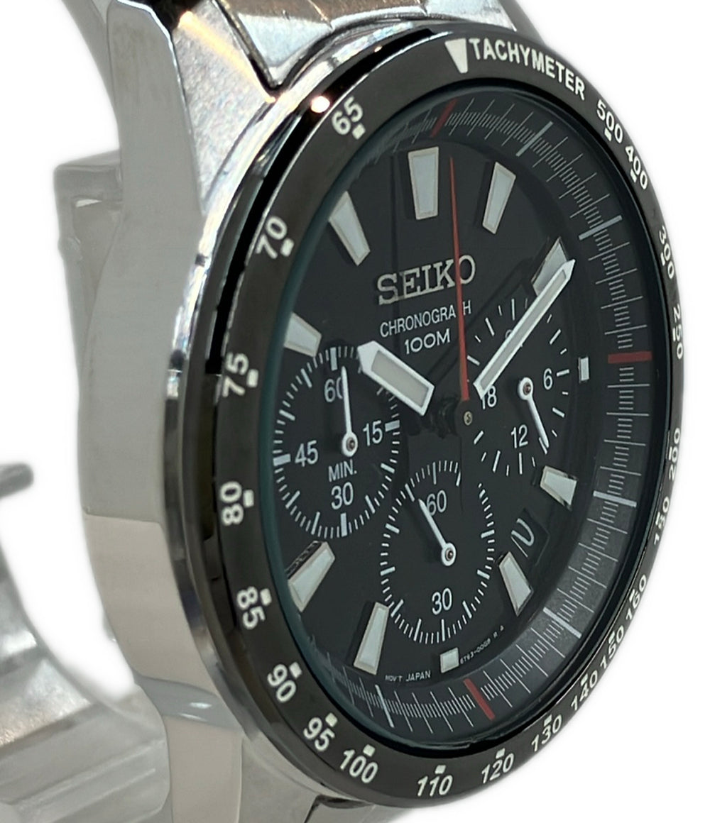 SEIKO 腕時計 クオーツ ブラック 6T63-00D0 メンズ セイコー