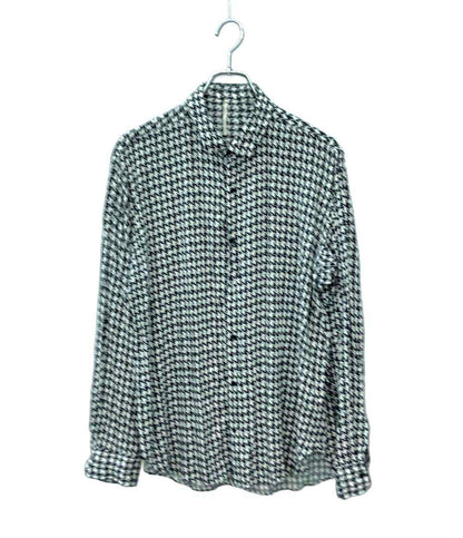 m's braque 長袖シャツ 千鳥格子柄 レーヨン 2223007E メンズ SIZE 40 (M) エムズブラック