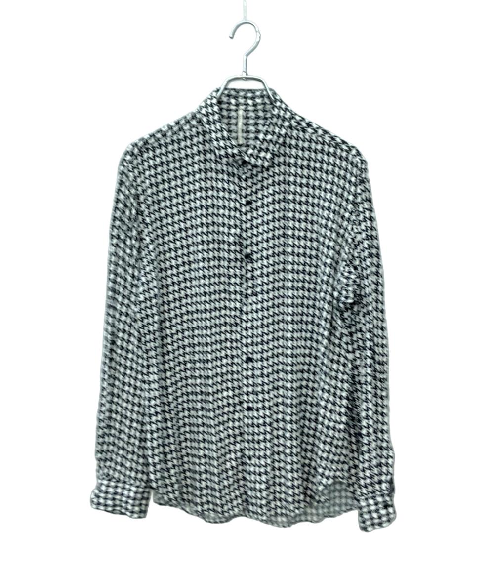 m's braque 長袖シャツ 千鳥格子柄 レーヨン 2223007E メンズ SIZE 40 (M) エムズブラック