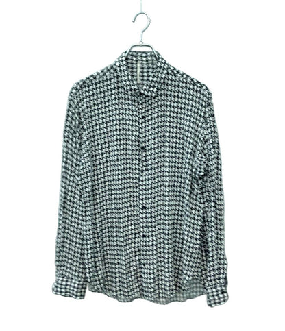 m's braque 長袖シャツ 千鳥格子柄 レーヨン 2223007E メンズ SIZE 40 (M) エムズブラック