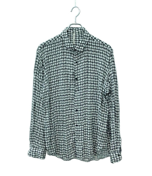 m's braque 長袖シャツ 千鳥格子柄 レーヨン 2223007E メンズ SIZE 40 (M) エムズブラック