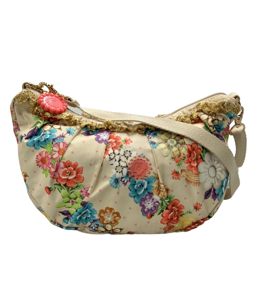 美品 LeSportsac ショルダーバッグ 斜め掛け フラワーモチー ベネフィットコラボ レディース レスポートサック