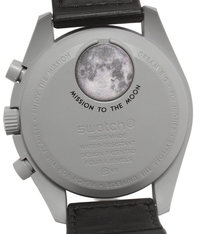 美品 オメガ スウォッチ 腕時計 MISSION TO JUPITER クオーツ ブラック メンズ OMEGA Swatch