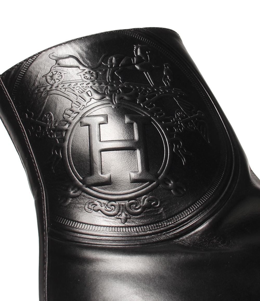 HERMES ショートブーツ エクスリブリス サイドジップ レザー レディース SIZE 36 1/2 (23.5cm) エルメス