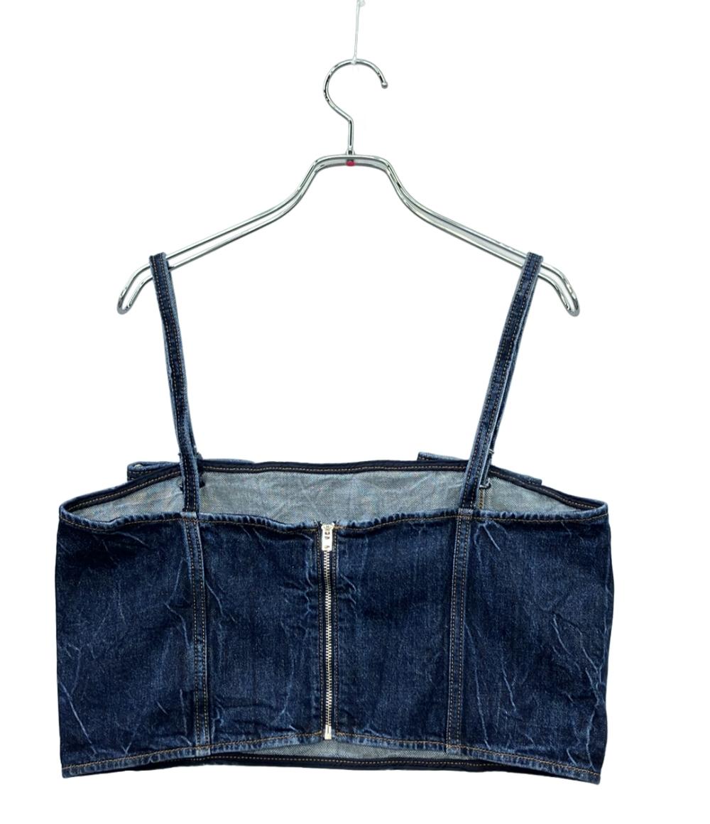 美品 GANNI デニムチューブトップCrinkled Future Denim Strap Top レディース SIZE 38 (M) ガニー