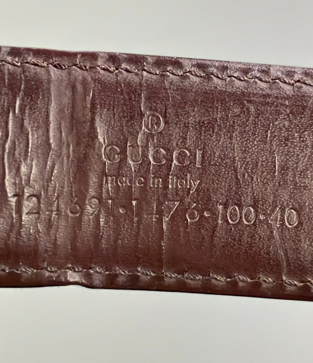 GUCCI ベルト スクエアG バックル レザー 124691 1476 100 40 メンズ グッチ