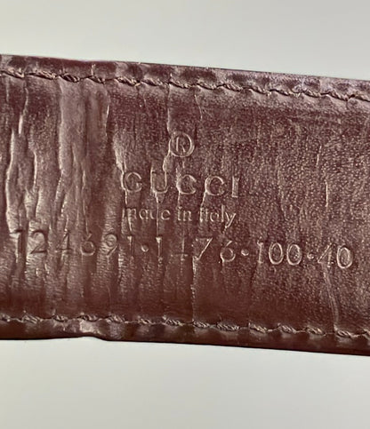 GUCCI ベルト スクエアG バックル レザー 124691 1476 100 40 メンズ グッチ