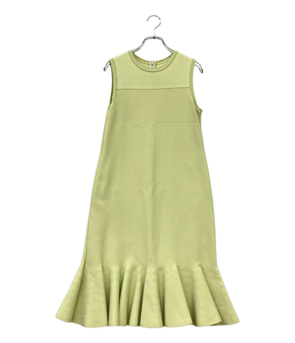 美品 FOXEY ノースリーブワンピース ロング フリル フリージア Knit  Dress Freesia 42127-KS00F04TM レディース SIZE 38 (S) フォクシー