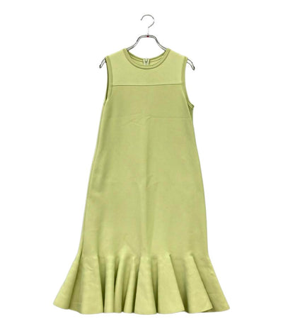 美品 FOXEY ノースリーブワンピース ロング フリル フリージア Knit  Dress Freesia 42127-KS00F04TM レディース SIZE 38 (S) フォクシー