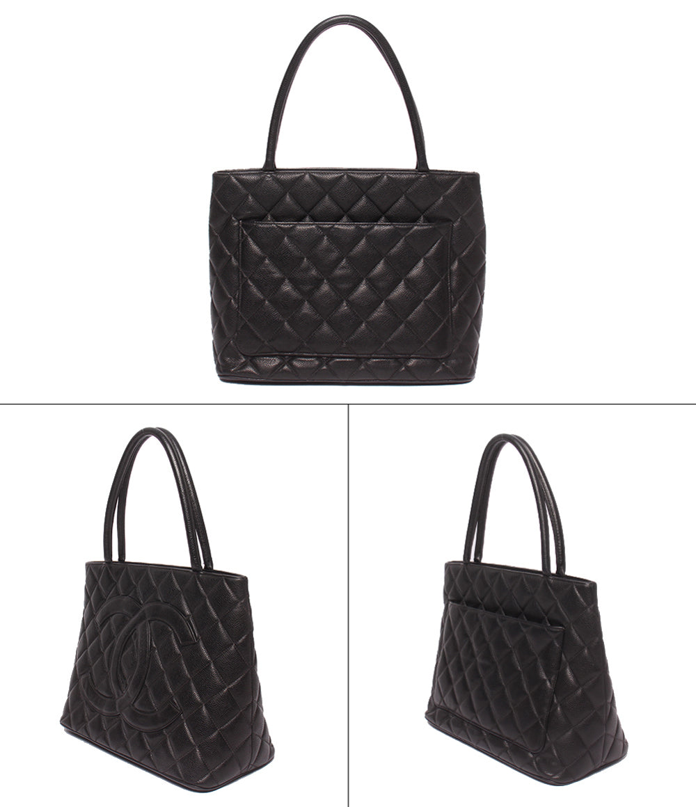 CHANEL トートバッグ ショルダーバッグ 肩掛け ゴールド金具 6番台 キャビアスキン レディース シャネル