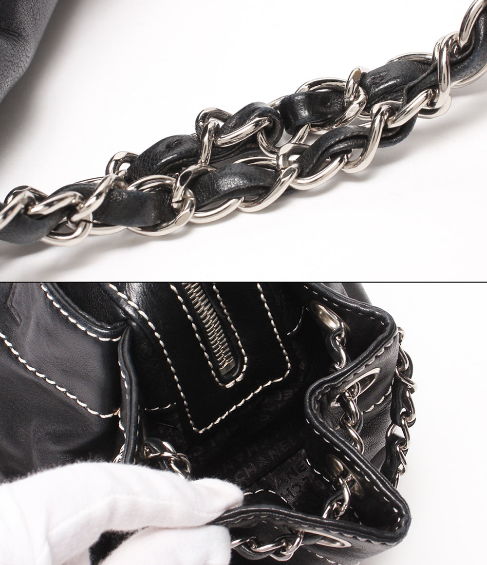 CHANEL チェーンショルダーバッグ 肩掛け シルバー金具 ラムスキン レディース シャネル