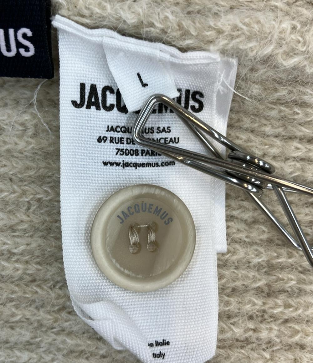 JACQUEMUS 長袖ニットカーディガン プルオーバー フロント斜めボタン Le Cardigan Pau 2680006246220 メンズ SIZE L ジャックムス