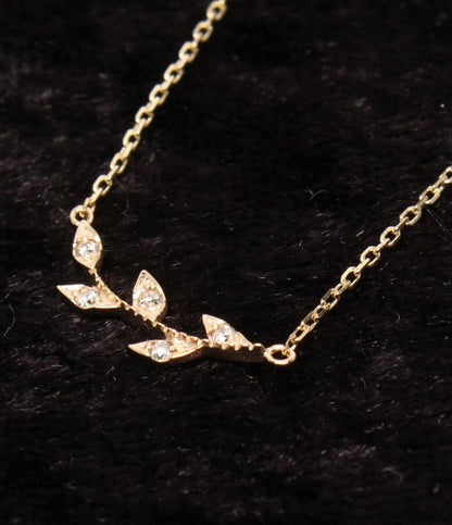 美品 agete ネックレス K10 ダイヤ 0.03ct レディース アガット