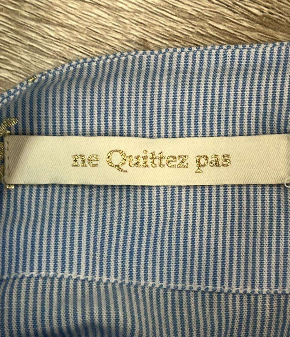 NE QUITTEZ PAS 半袖ワンピース ストライプ レディース SIZE M ヌキテパ